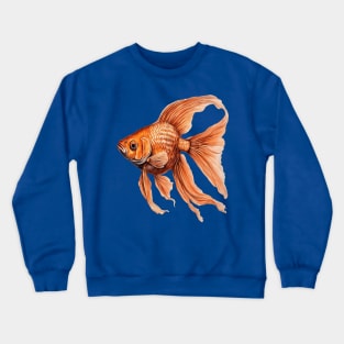 Detailed Orange Colored Fantail Goldfish Crewneck Sweatshirt